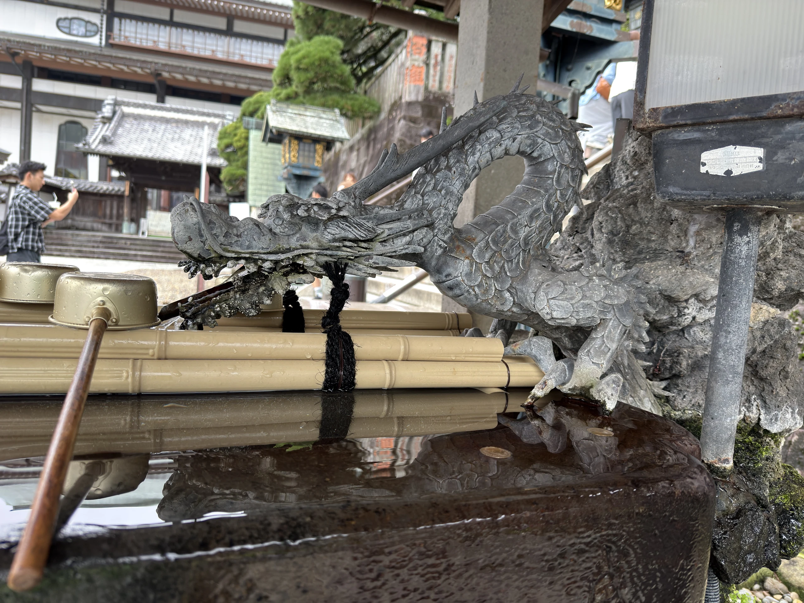 成田山新勝寺：手水舎の石龍